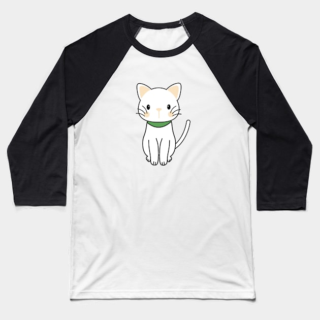 Cute Cat Baseball T-Shirt by MichelMM